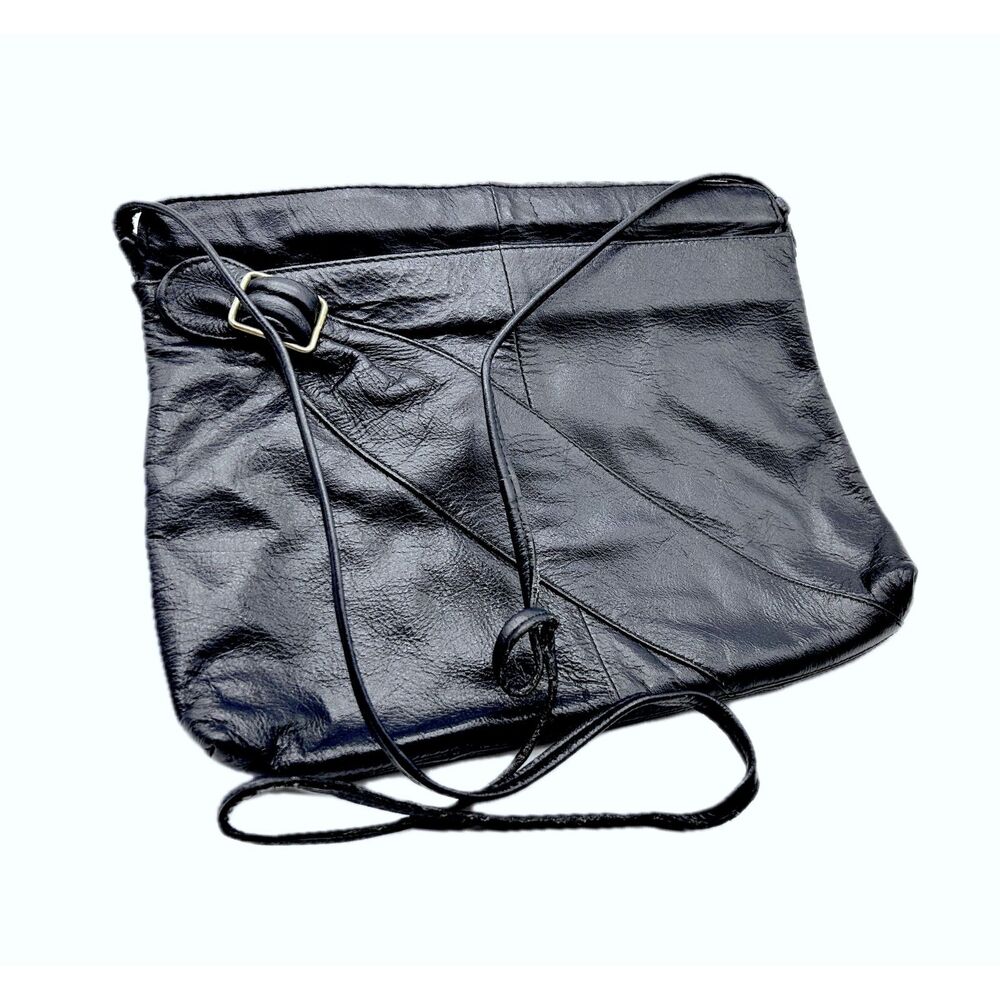 1980's Navy Leather Shoulder Bag